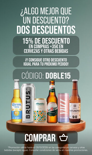Ll&eacute;vate un 15% de descuento en pedidos +35&euro; con el cup&oacute;n DOBLE15 y recibe otro descuento igual